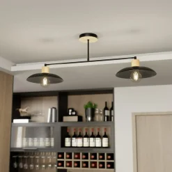Sklep Kaja Dwupunktowa, metalowa lampa sufitowa 1318/2 KOBE | Kaja Oświetlenie czarny Cheap