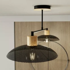 Sklep Kaja Dwupunktowa, metalowa lampa sufitowa 1318/2 KOBE | Kaja Oświetlenie czarny Cheap