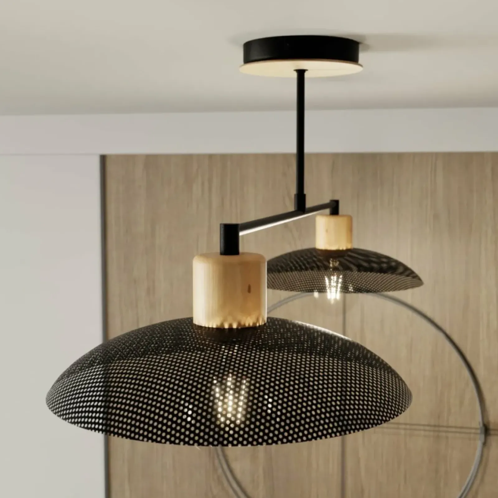 Sklep Kaja Dwupunktowa, metalowa lampa sufitowa 1318/2 KOBE | Kaja Oświetlenie czarny Cheap