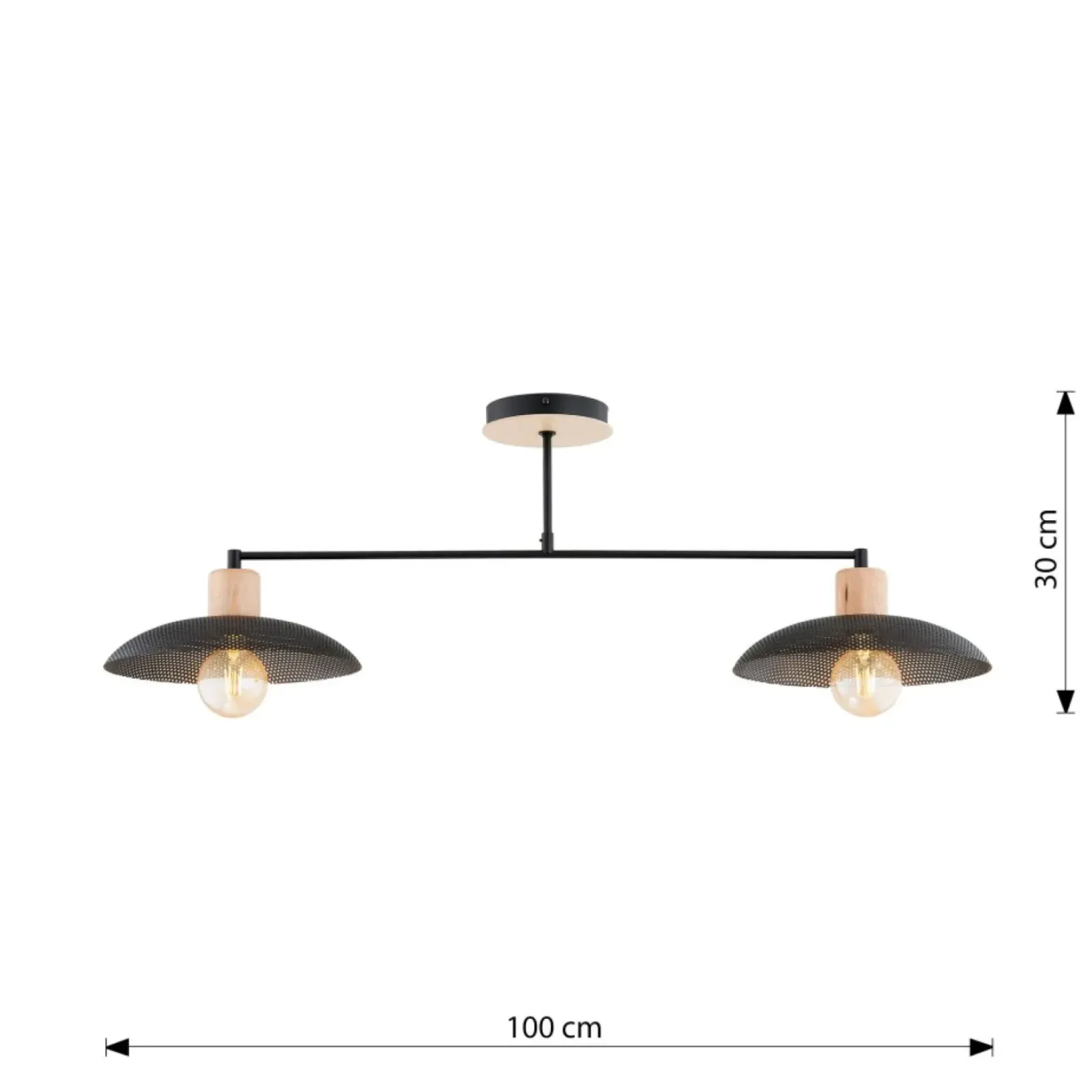 Sklep Kaja Dwupunktowa, metalowa lampa sufitowa 1318/2 KOBE | Kaja Oświetlenie czarny Cheap
