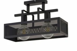Sklep Kaja Dwupunktowa, metalowa lampa sufitowa SIG 32176 z serii ALBERT | Kaja czarny Hot