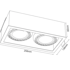 Sklep Kaja Dwupunktowy wpust do holu 13,6x25,8cm GU10/ES111 ANT 3275 z serii CAGE* Oprawy Podtynkowe