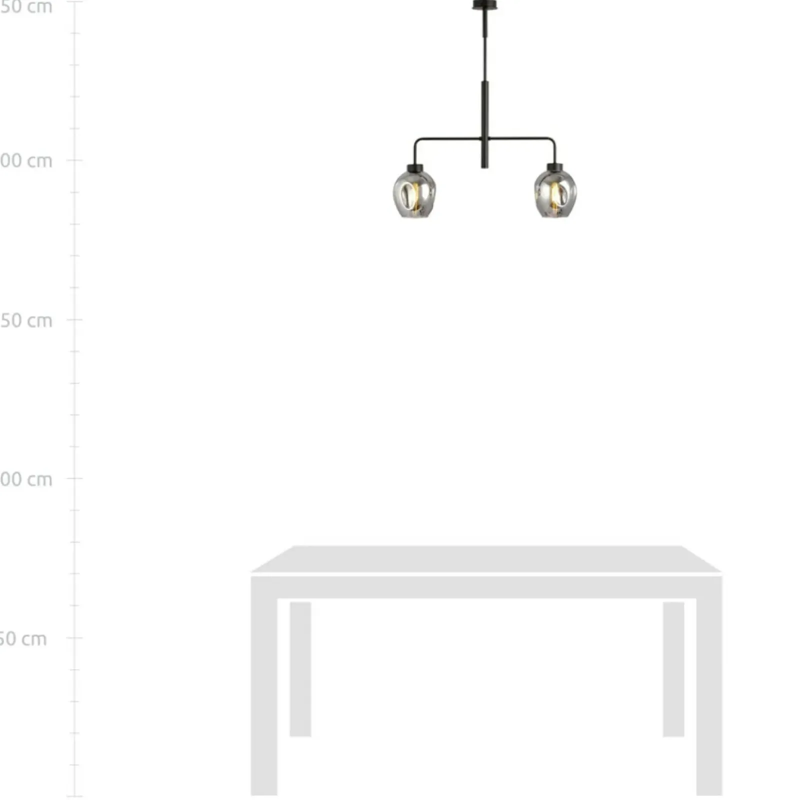 Sklep Kaja Dwuramienna lampa sufitowa z ciemnymi kloszami 1163/2 LUKKA | Kaja Store