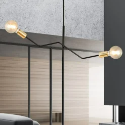 Sklep Kaja Dwuramienna lampa sufitowa bez kloszy 1125/2 BOLT | Kaja Oświetlenie czarny Clearance