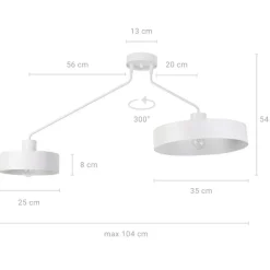 Sklep Kaja Dwuramienna lampa sufitowa z różnymi kloszami SIG 31532 z serii JUMBO biały Cheap