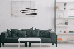 Sklep Kaja Efektowna, czarna lampa wisząca, LED o mocy 50W K-8183 z serii KOLOSO | Kaja Ośw czarny Store