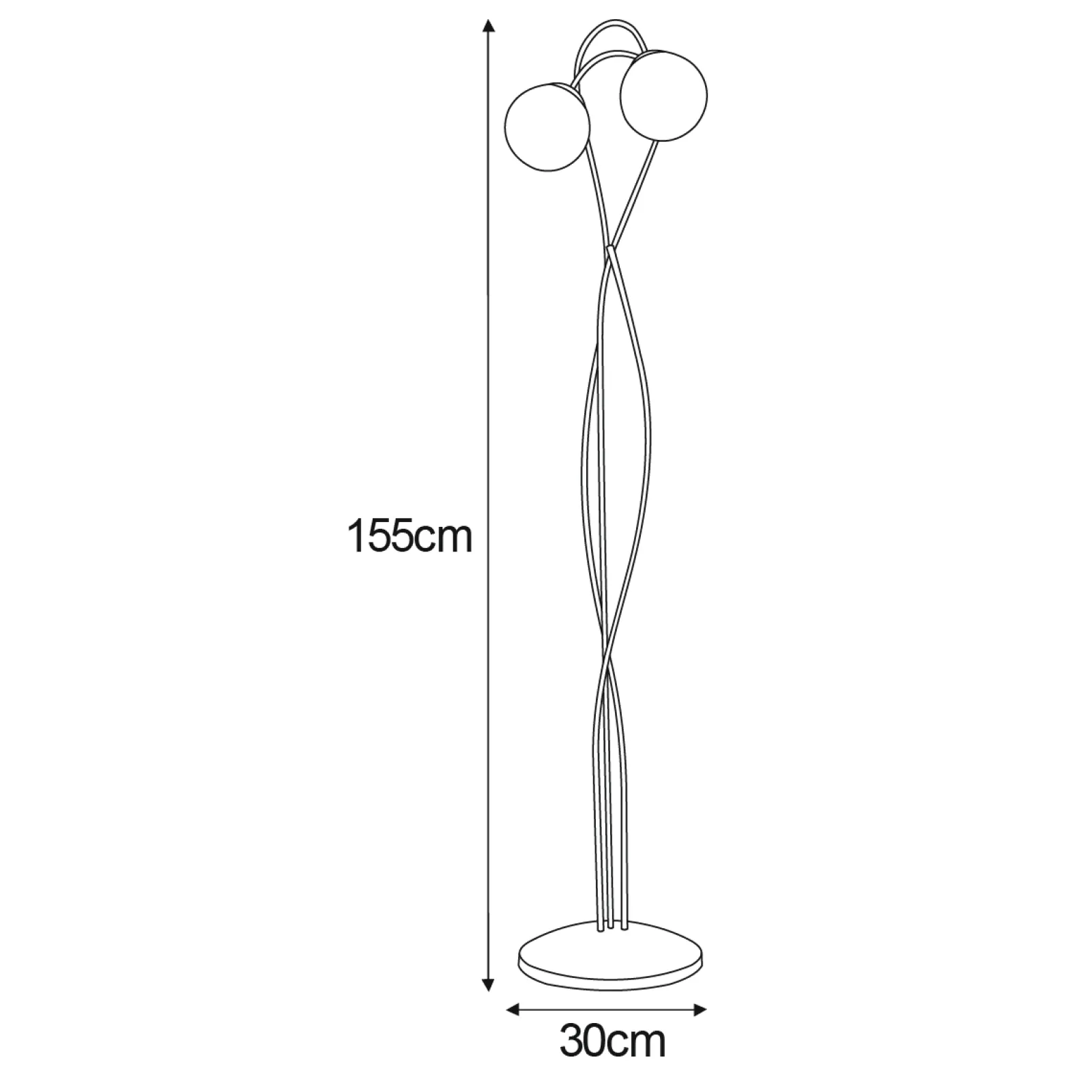 Sklep Kaja Efektowna lampa podłogowa z dwoma kloszami K-5119 z serii RUBI | Kaja* Lampy Podłogowe