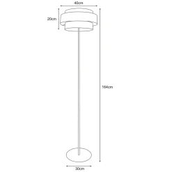 Sklep Kaja Efektowna lampa podłogowa z podwójnym abażurem K-5235 z serii GATO* Lampy Podłogowe Z Abażurem|Lampy Podłogowe