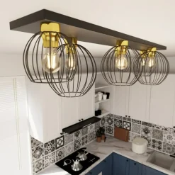 Sklep Kaja Efektowna lampa sufitowa, czarno-złota 1370/6 z serii NEST Sale