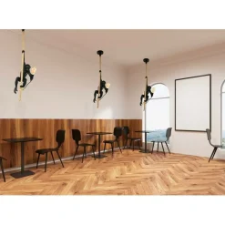 Sklep Kaja Efektowna lampa wisząca w kształcie małpy ABR-KAR-C MONKEY | Kaja czarny Discount