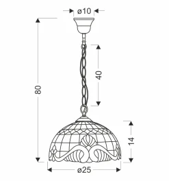 Sklep Kaja Efektowna lampa wisząca z witrażowym kloszem 31-20697 MARSALA | Kaja* Randole Tradycyjne