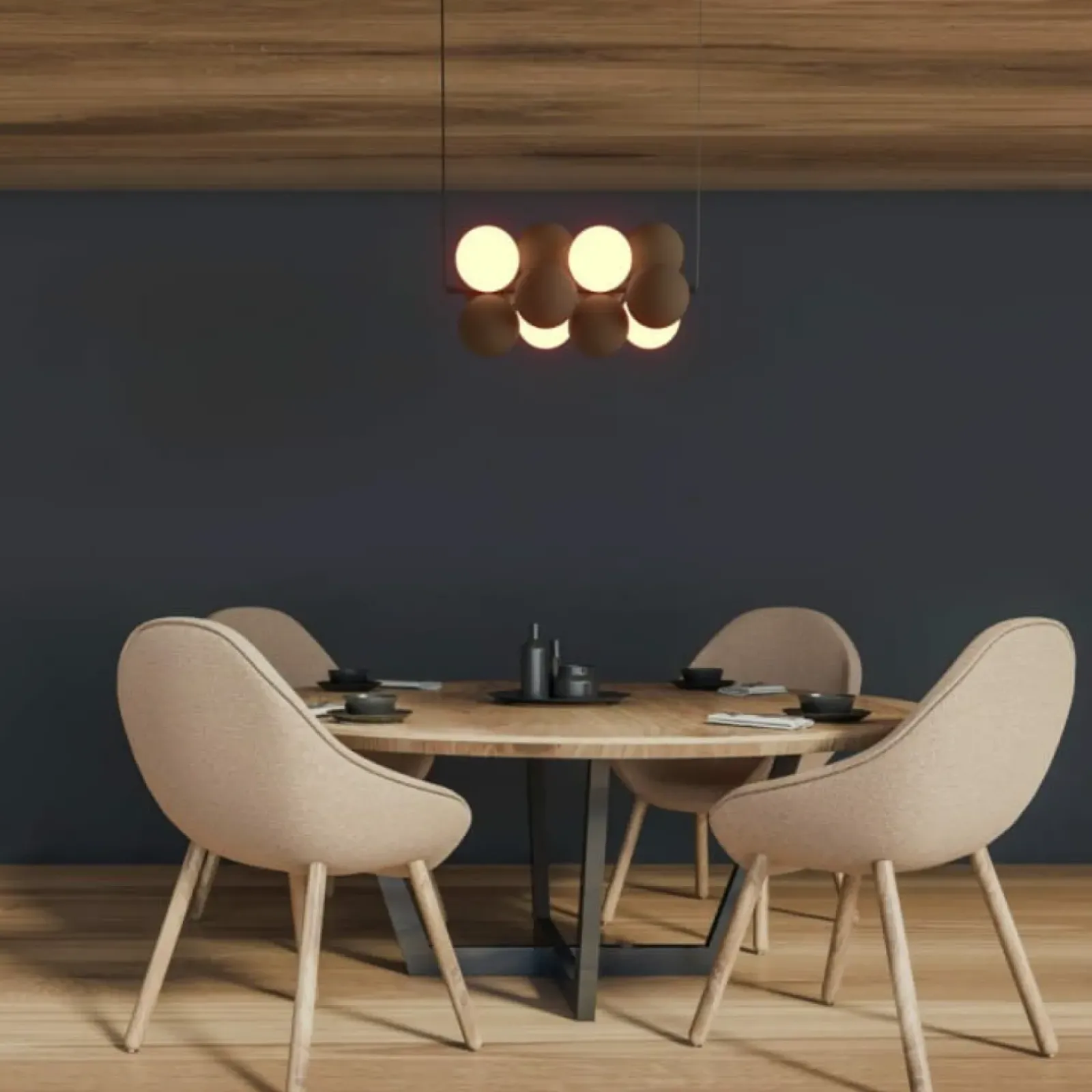 Sklep Kaja Efektowna lampa wisząca z brązowymi kulami ABR-GRAPPA-H-B VINO | Kaja Online