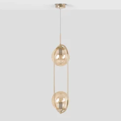 Sklep Kaja Efektowna lampa wisząca z bursztynowymi kloszami K-5397 z serii SVEN* Żyrandole Z Kloszami|Żyrandole Nowoczesne