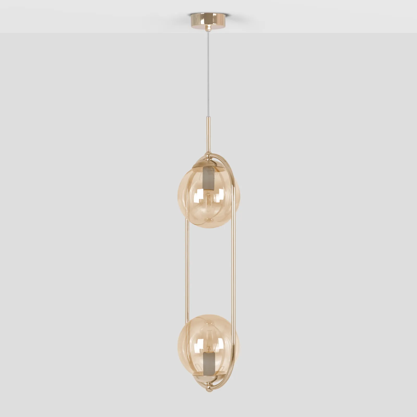 Sklep Kaja Efektowna lampa wisząca z bursztynowymi kloszami K-5397 z serii SVEN* Żyrandole Z Kloszami|Żyrandole Nowoczesne