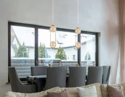 Sklep Kaja Efektowna lampa wisząca z bursztynowymi kloszami K-5397 z serii SVEN* Żyrandole Z Kloszami|Żyrandole Nowoczesne