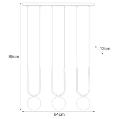 Sklep Kaja Efektowna lampa wisząca z bursztynowymi kloszami K-5596 z serii GOLDI Discount