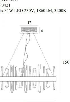 Sklep Kaja Efektowna lampa wisząca z kryształami MX P0421 PRINCE | Kaja Cheap