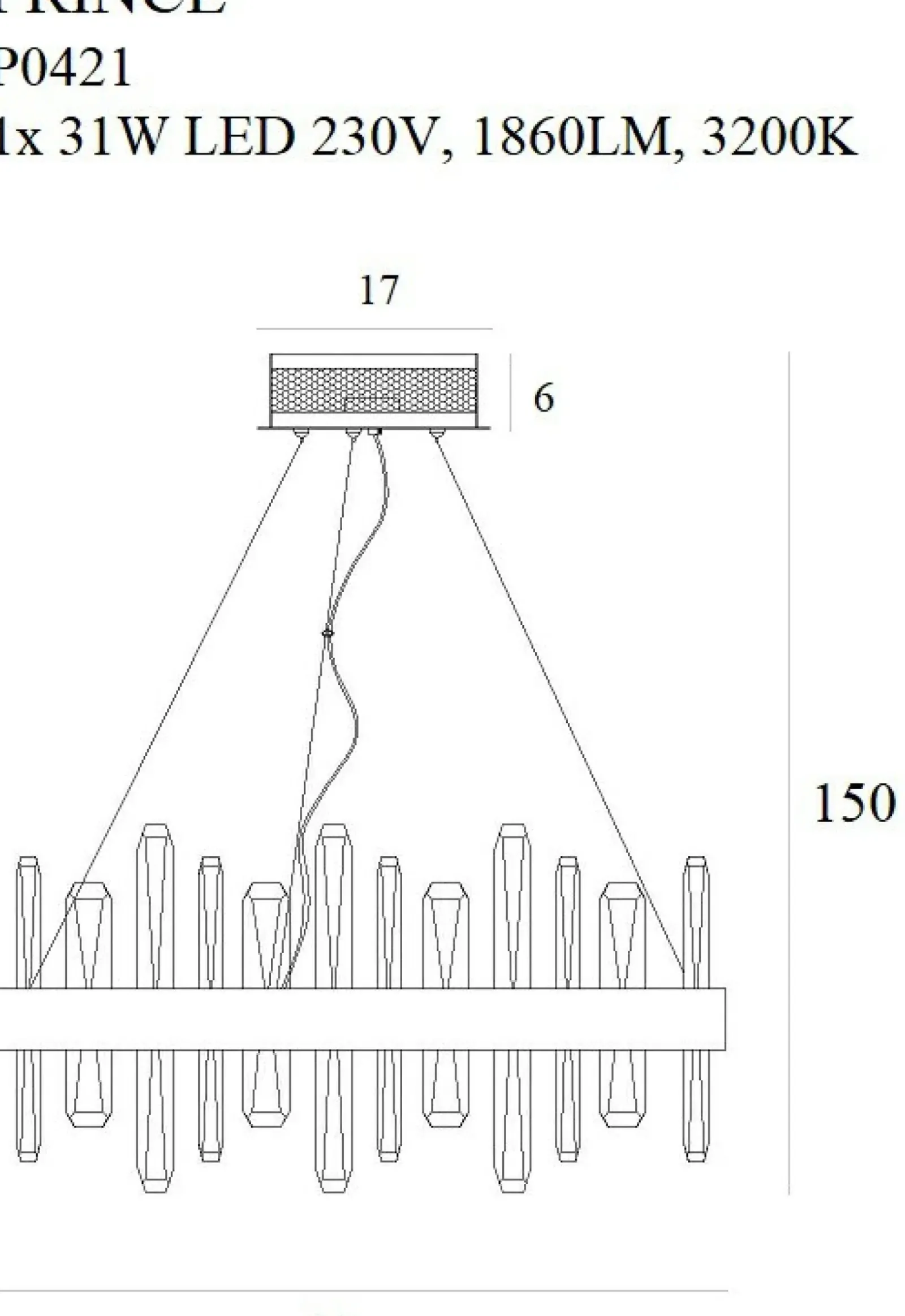 Sklep Kaja Efektowna lampa wisząca z kryształami MX P0421 PRINCE | Kaja Cheap
