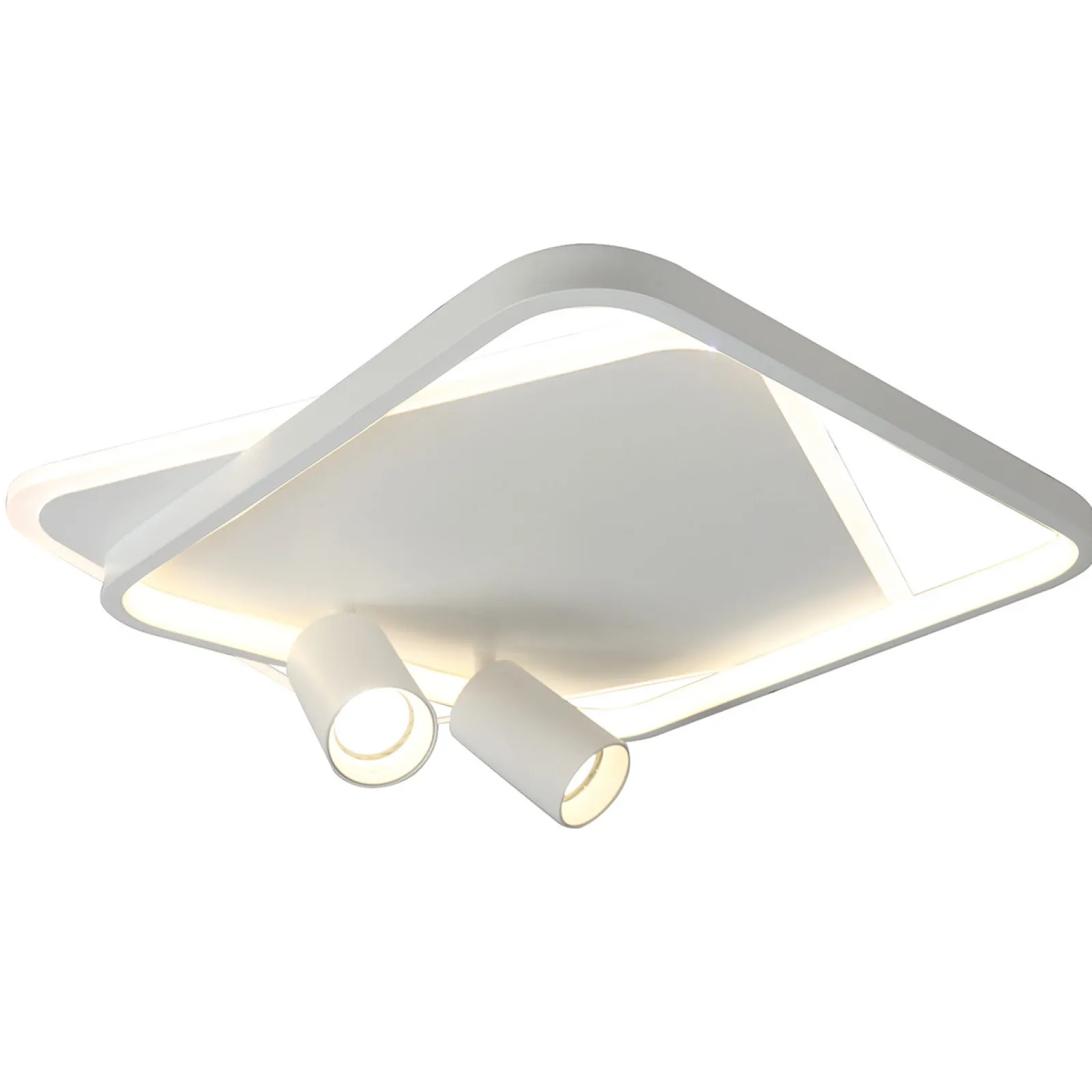 Sklep Kaja Efektowna, ledowa lampa sufitowa LP-0612/2C SQUARE WH PARMA | Kaja* Plafony Nowoczesne|Lampy Led