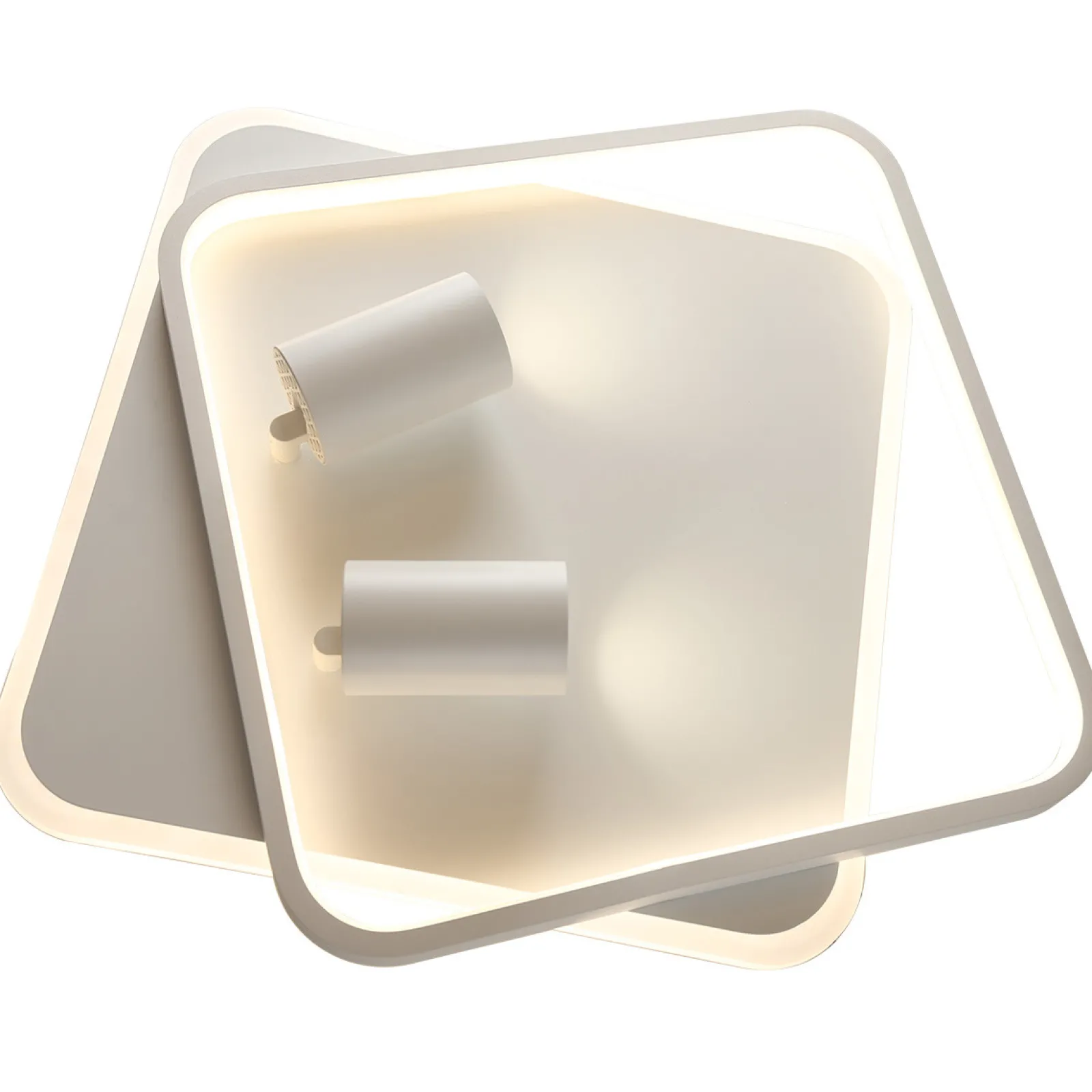 Sklep Kaja Efektowna, ledowa lampa sufitowa LP-0612/2C SQUARE WH PARMA | Kaja* Plafony Nowoczesne|Lampy Led