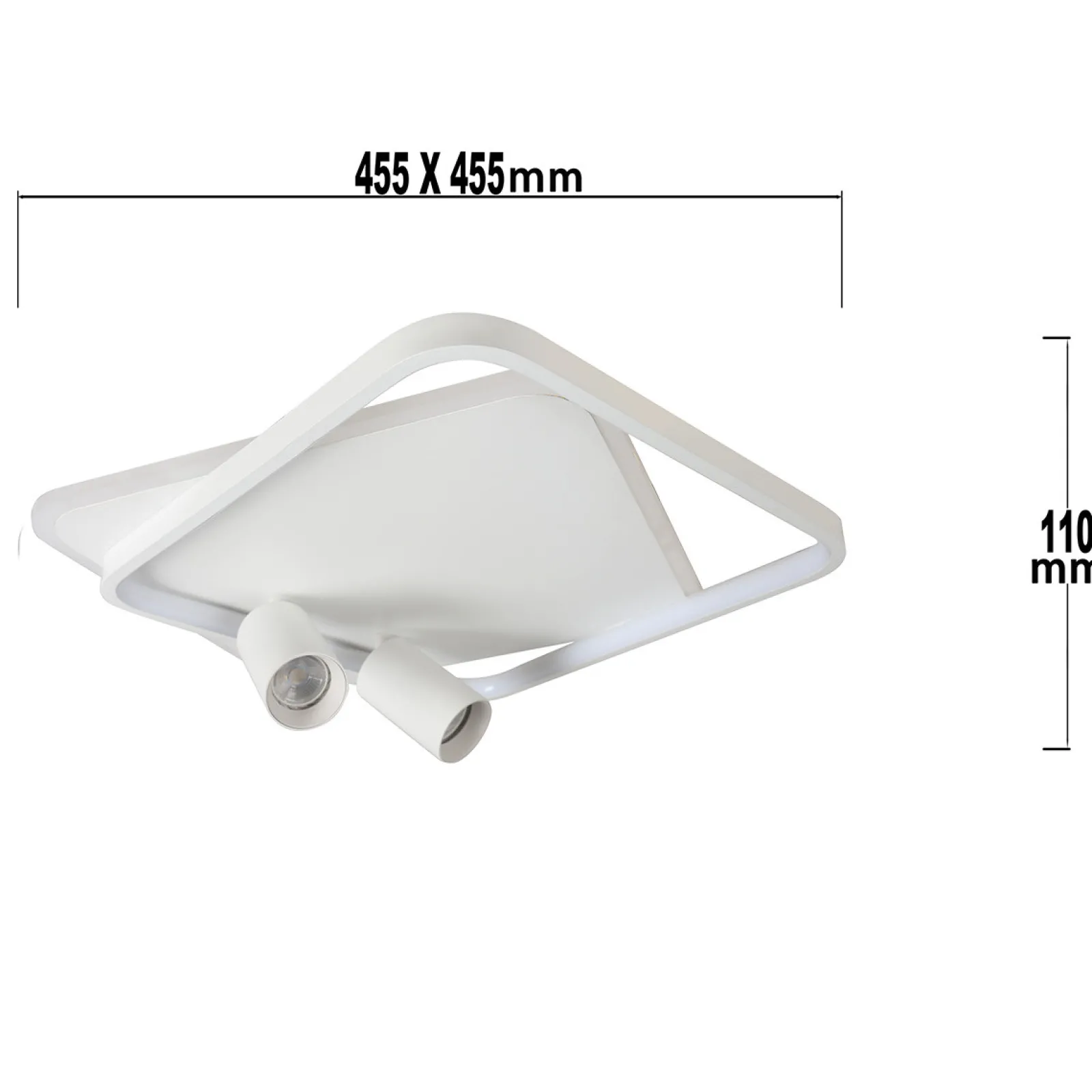 Sklep Kaja Efektowna, ledowa lampa sufitowa LP-0612/2C SQUARE WH PARMA | Kaja* Plafony Nowoczesne|Lampy Led