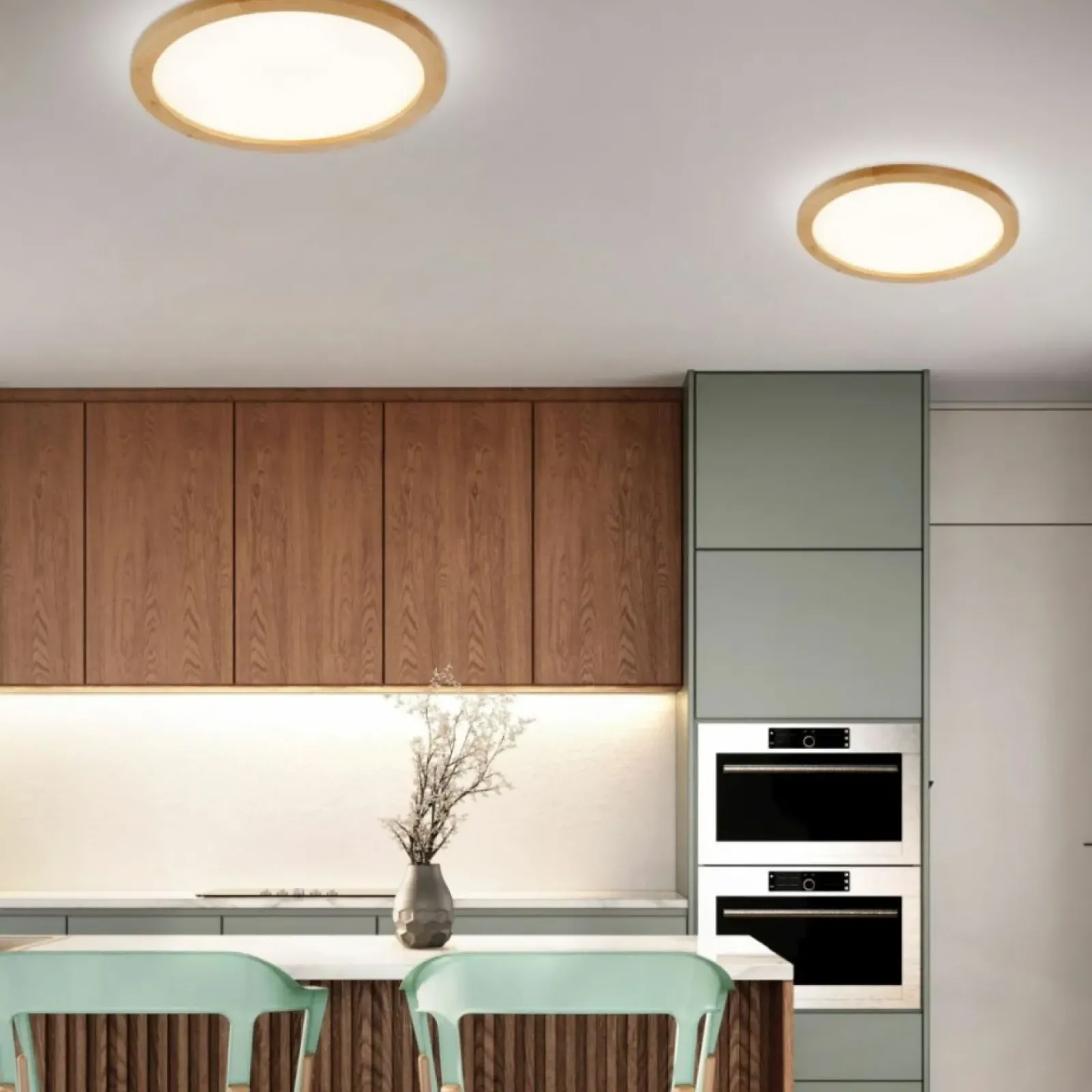 Sklep Kaja Efektowna, ledowa lampa sufitowa TK 18008 AQUA WOOD BUK | Kaja* Lampy Do Łazienki|Plafony Klasyczne