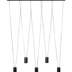 Sklep Kaja Efektowna, liniowa lampa wisząca z tubami LP-432/5P BK TOLEDO | Kaja Sale