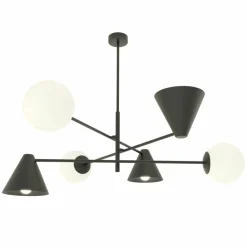 Sklep Kaja Efektowna, nietuzinkowa lampa wisząca 1347/6 HERMES 6 BLACK | Kaja New