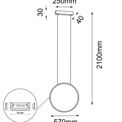 Sklep Kaja Efektowna, okrągła lampa wisząca ⌀57cm 3000K ANT 5304 AGARO | Kaja Flash Sale