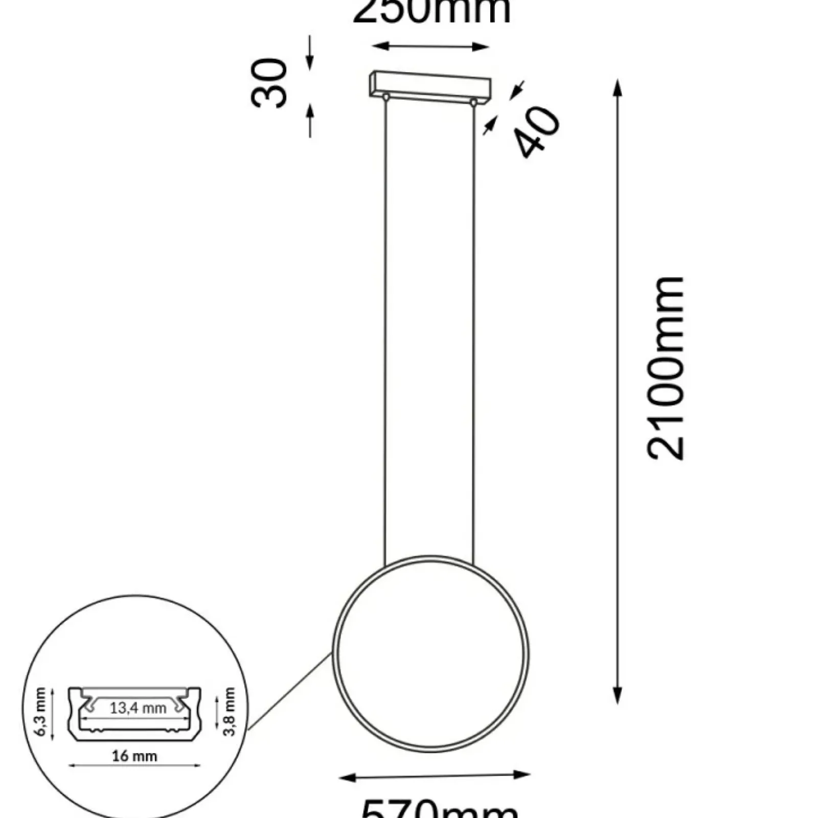 Sklep Kaja Efektowna, okrągła lampa wisząca ⌀57cm 3000K ANT 5304 AGARO | Kaja Flash Sale