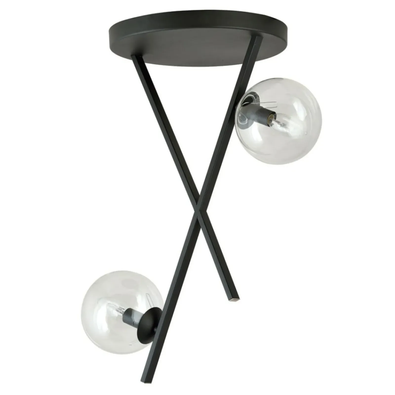 Sklep Kaja Eklektyczna lampa - dwa transparentne klosze 1195/2 z serii RIVER czarny Discount