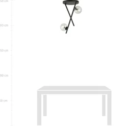Sklep Kaja Eklektyczna lampa - dwa transparentne klosze 1195/2 z serii RIVER czarny Discount