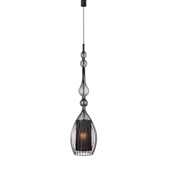 Sklep Kaja Ekstrawagancka lampa wisząca z drucianą oprawą 8864 | Kaja Oświetlenie czarny Clearance