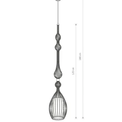 Sklep Kaja Ekstrawagancka lampa wisząca z drucianą oprawą 8864 | Kaja Oświetlenie czarny Clearance