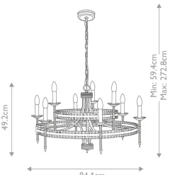 Sklep Kaja Ekstrawagancka lampa wisząca, rdzawe żelazo CROWN9 z serii CROWN* Randole Tradycyjne