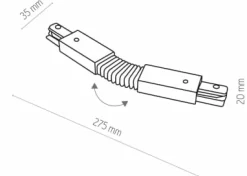 Sklep Kaja Elastyczny łacznik do szyny 1-obwodowej TK 4072 TRACER | Kaja* Szynoprzewody Natynkowe