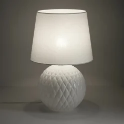 Sklep Kaja Elegancka, biała lampka stołowa TK 16046 SANTANA WHITE | Kaja* Lampki Stołowe Z Abażurem|Nowoczesne Lampki Stołowe