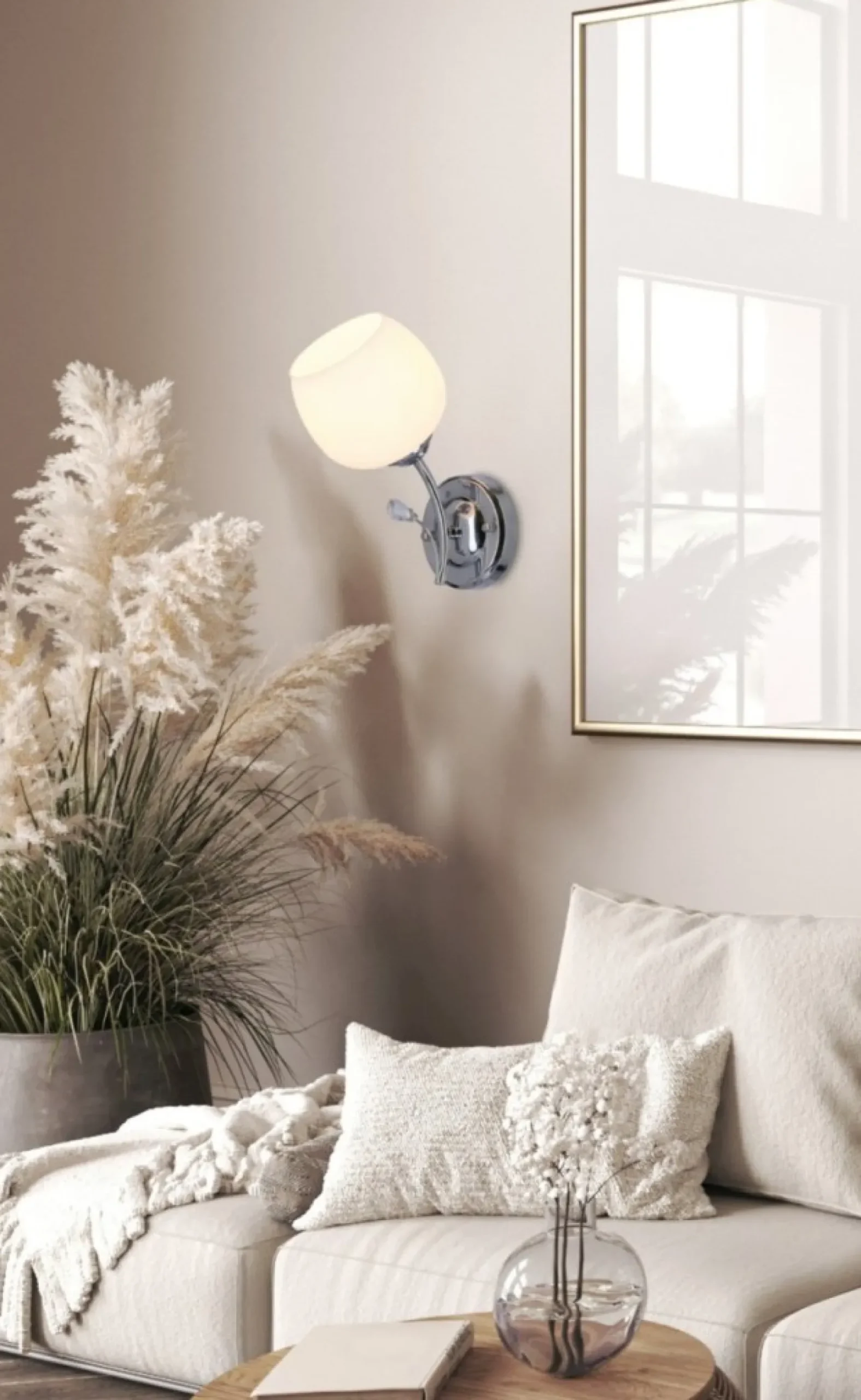Sklep Kaja Elegancka, chromowana lampa ścienna 21-09425 ESTAR | Kaja Oświetlenie* Kinkiety Tradycyjne