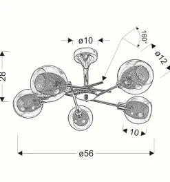 Sklep Kaja Elegancka, chromowana lampa do salonu 35-72252 z serii OZZO | Kaja chromowy Cheap