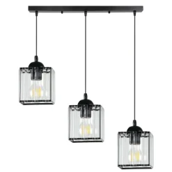 Sklep Kaja Elegancka, czarna lampa wisząca na listwie 33-21120 GLASSIA | Kaja Flash Sale