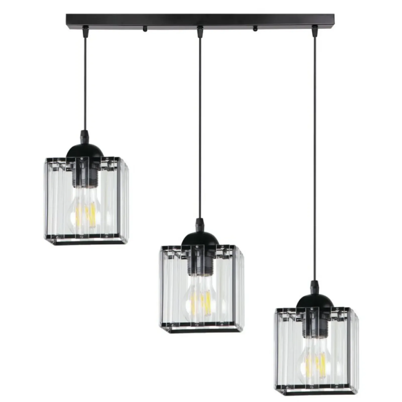 Sklep Kaja Elegancka, czarna lampa wisząca na listwie 33-21120 GLASSIA | Kaja Flash Sale