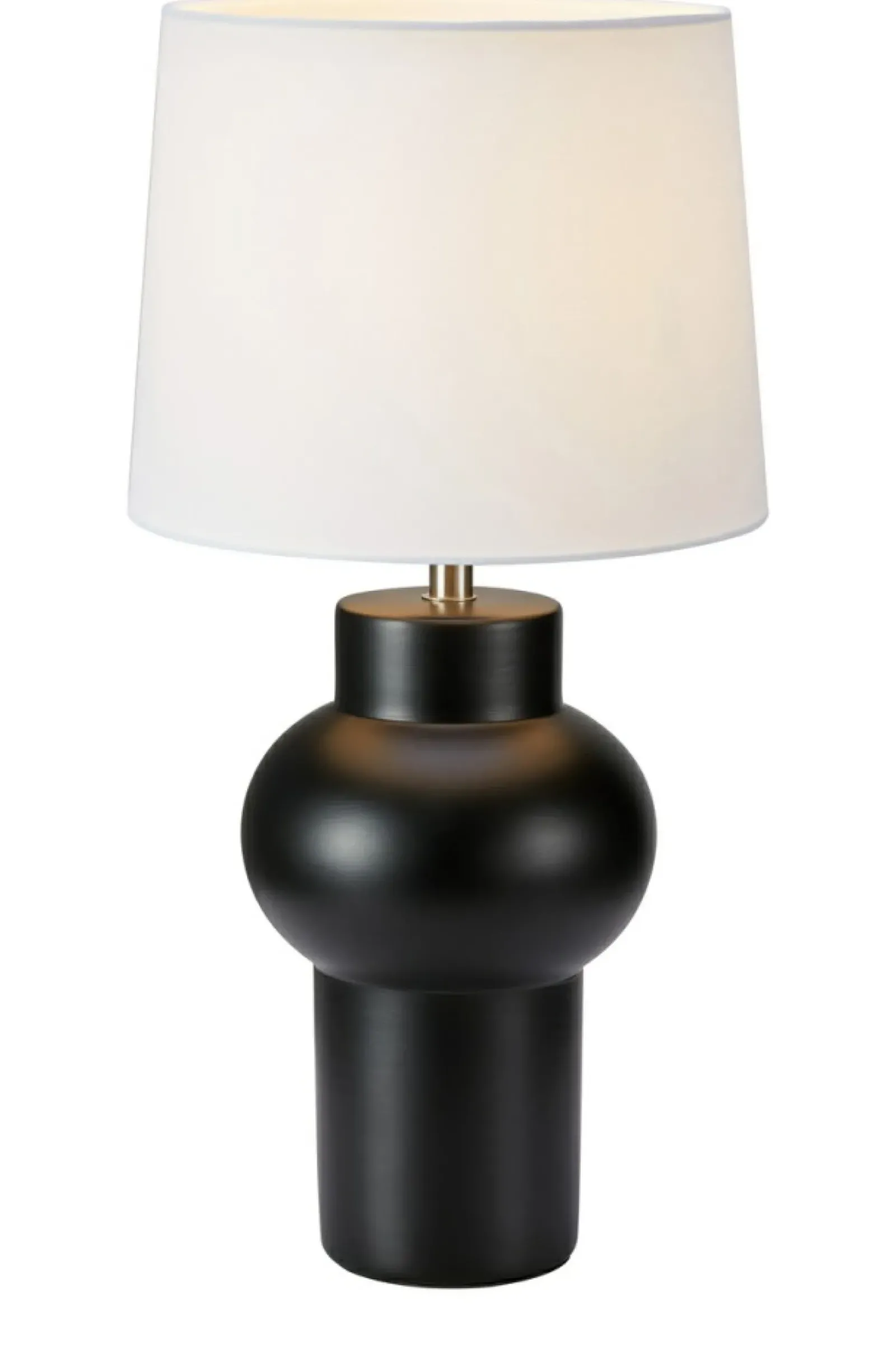 Sklep Kaja Elegancka, czarno-biała lampka z abażurem 108449 z serii SHAPE | Kaja* Nowoczesne Lampki Stołowe