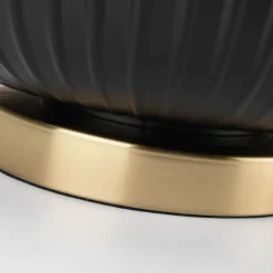 Sklep Kaja Elegancka, czarno-złota lampka stołowa LP-1515/1T SMALL z serii TAMIZA* Lampki Stołowe Z Abażurem|Nowoczesne Lampki Stołowe