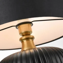 Sklep Kaja Elegancka, czarno-złota lampka stołowa LP-1515/1T SMALL z serii TAMIZA* Lampki Stołowe Z Abażurem|Nowoczesne Lampki Stołowe