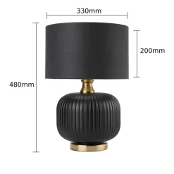 Sklep Kaja Elegancka, czarno-złota lampka stołowa LP-1515/1T SMALL z serii TAMIZA* Lampki Stołowe Z Abażurem|Nowoczesne Lampki Stołowe