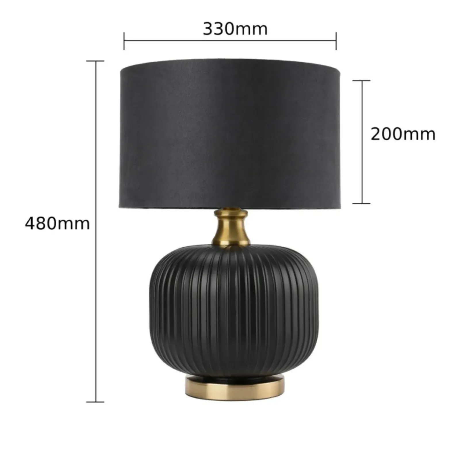 Sklep Kaja Elegancka, czarno-złota lampka stołowa LP-1515/1T SMALL z serii TAMIZA* Lampki Stołowe Z Abażurem|Nowoczesne Lampki Stołowe