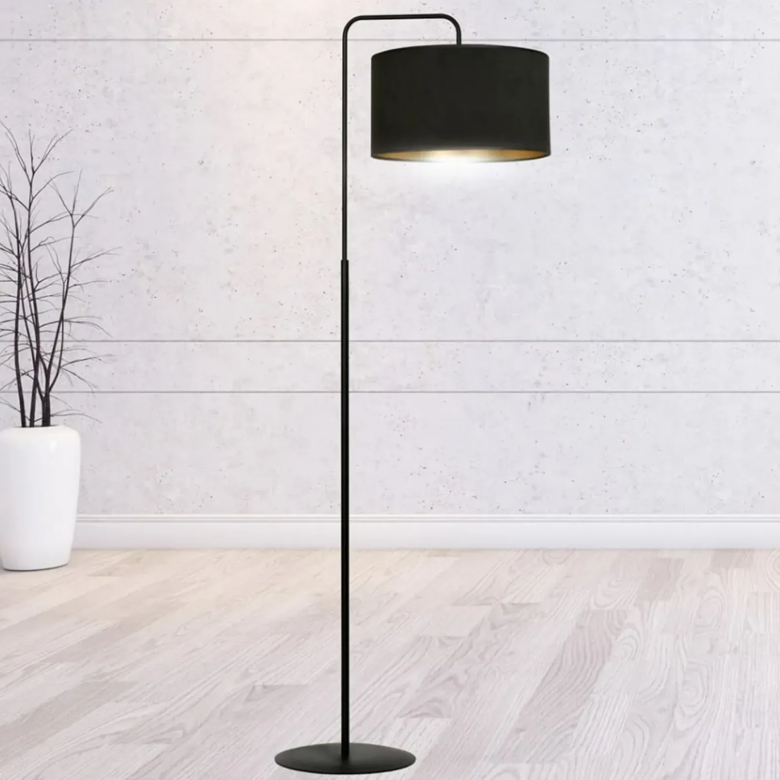 Sklep Kaja Elegancka, klasyczna lampa podłogowa do salonu 1054/LP1 HILDE | Kaja* Lampy Podłogowe Z Abażurem|Tradycyjne Lampy Podłogowe