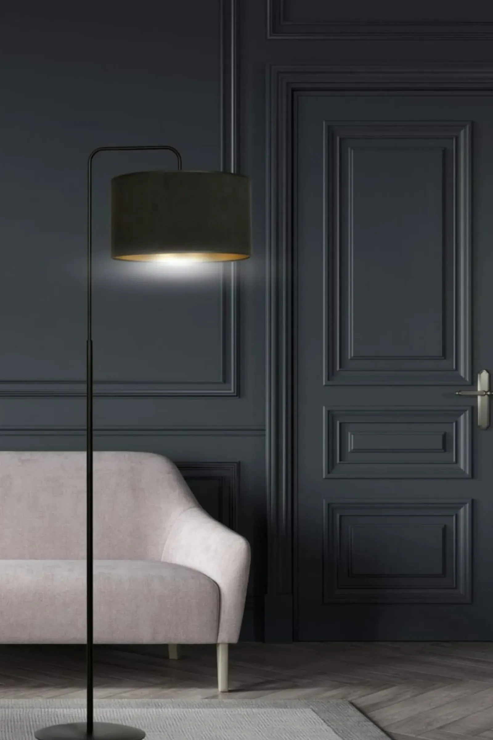 Sklep Kaja Elegancka, klasyczna lampa podłogowa do salonu 1054/LP1 HILDE | Kaja* Lampy Podłogowe Z Abażurem|Tradycyjne Lampy Podłogowe