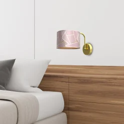Sklep Kaja Elegancka lampa ścienna, różowy kinkiet MLP7583 z serii ZIGGY | Kaja Oświetlenie* Kinkiety Tradycyjne