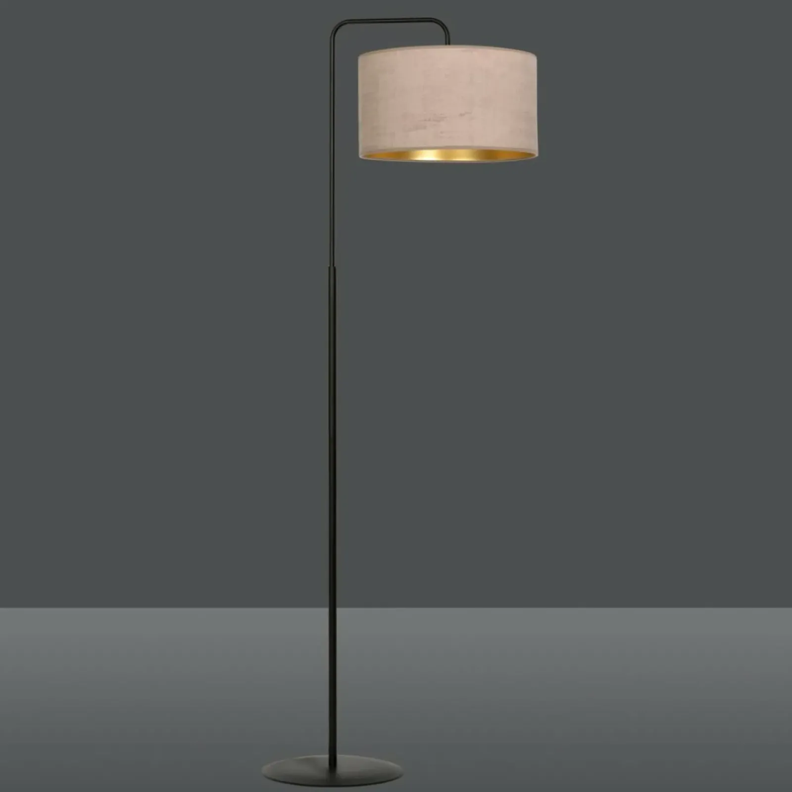 Sklep Kaja Elegancka lampa podłogowa z różowym abażurem 1053/LP1 HILDE | Kaja* Lampy Podłogowe Z Abażurem|Tradycyjne Lampy Podłogowe